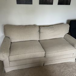 Beige Calico Corner Couch 10/90 Down & Feather