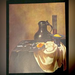 STILL LIFE PEWTER JUG, 17th c Dutch Willem Claeszoon Heda Fine Art Print Vintage Antique Original Collectible Golden Age painter