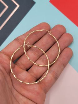 14k Large Twisted Hoop Earrings 