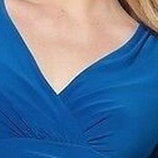 NWT LAUREN BY RALPH LAUREN Mallard Blue Faux Wrap Jersey Dress, Size 6