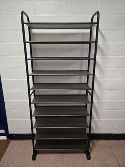 10-Tier Metal Shoe Rack / Heavy Duty 10-Tier Metal Shoe Rack Tower - Holds 30 Pairs