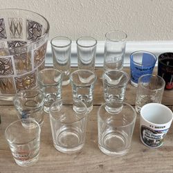 Bar Shot Glasses and Small Glass Bucket just $5 for All xox