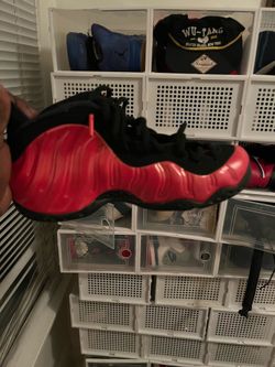 Classic red and black Nike Foamposite sneakers.