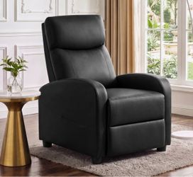 Black Faux Leather Recliner Chair