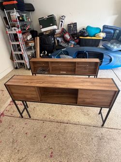 Wood and Metal headboard full size Set of 2