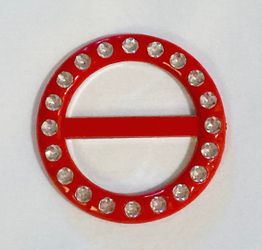 Vintage 1980s tee shirt slider clip red plastic scarf ring 80s fashion accessory 