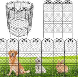 ZXMOTO Decorative Garden Fence 10 Pack 50 Inch (H) X 10 Ft(L),Metal No Dig Fence Animal Barrier for Dog Rabbits,Panel Border Fence Edging for Outdoor 