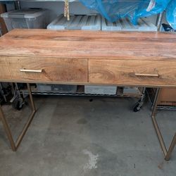 Wood Desk/Table With Metal Legs