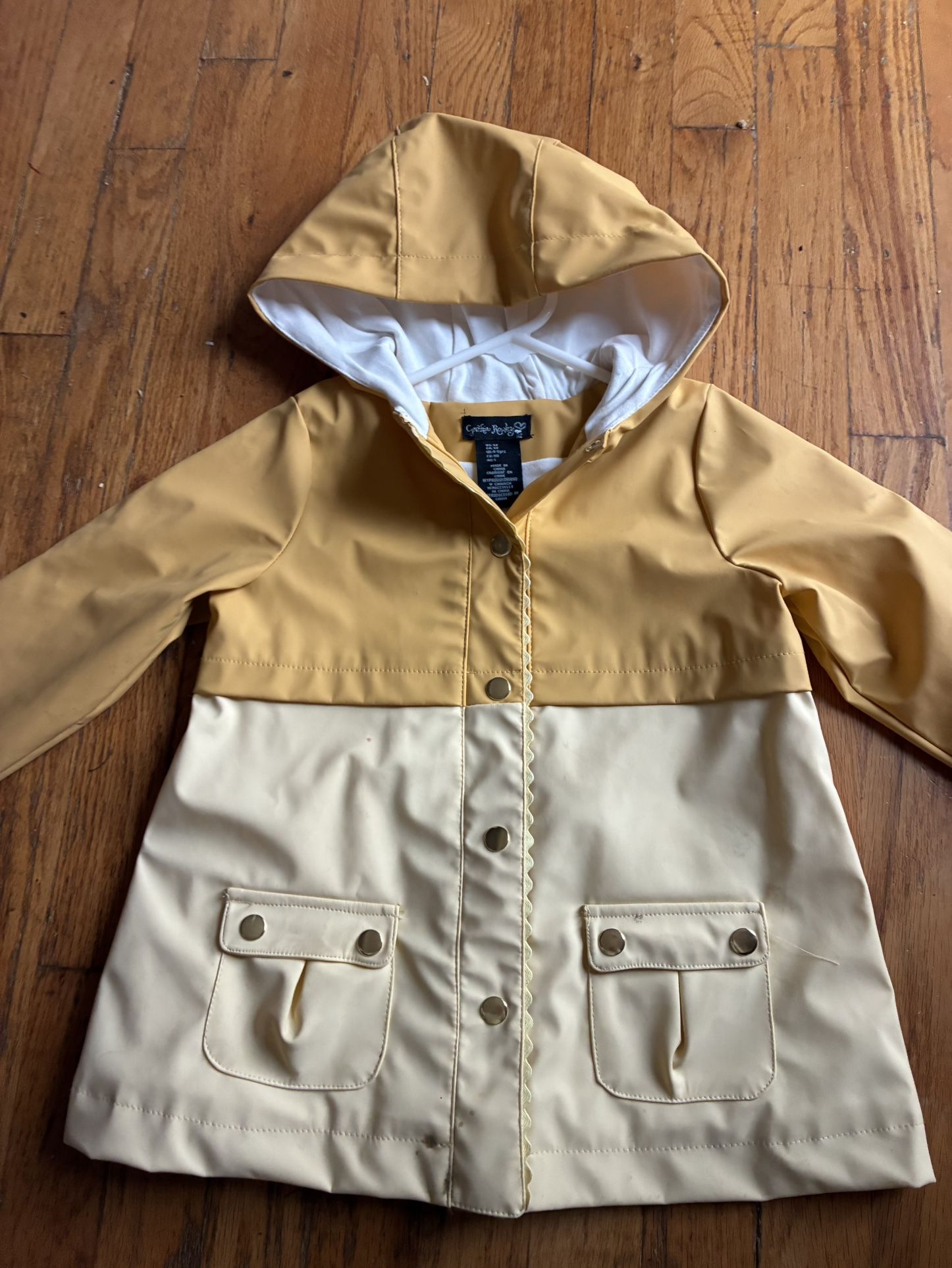 Girls 4-5 T Raincoat And Winter Flannel Coat