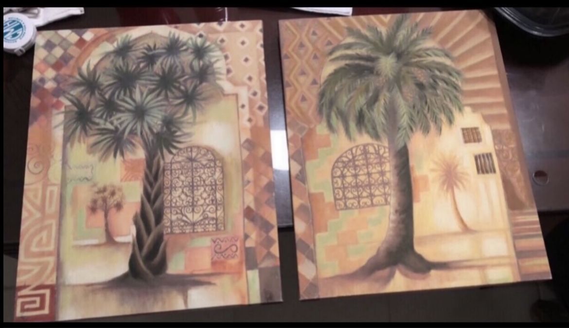 2 New Palm Tree Portraits $30 each 