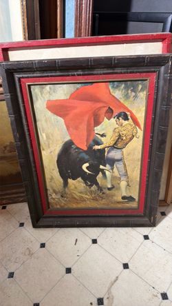 Vintage bullfighter painting