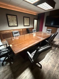 Solid wood table with chairs