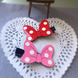Minnie bow hair clips