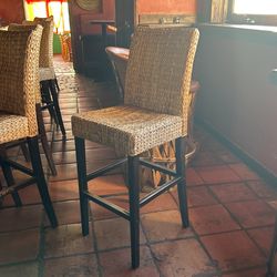 Wicker Bar Stools.