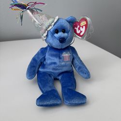 Ty Beanie Babies Birthday "September" Blue Bear Plush Toy