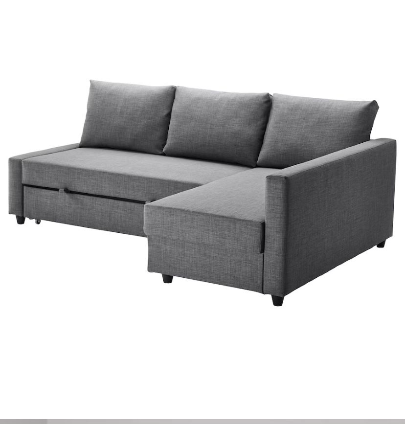 FRIHETEN Sleeper sectional,3 seat w/storage, Skiftebo dark gray