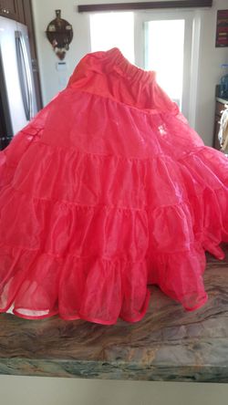 Triple layer red petticoat