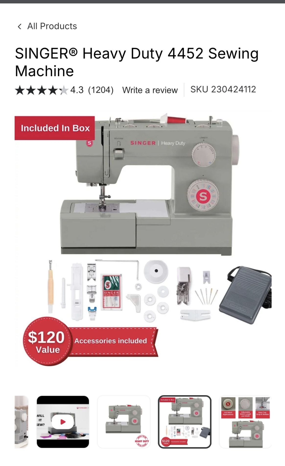 SINGER , Sewing Machine .( Maquina De Coser singer)