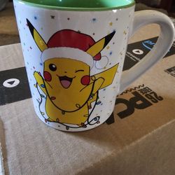 Pokemon Pikachu Christmas Coffee Mug Ceramic 14oz Holiday Celebration Cup C76