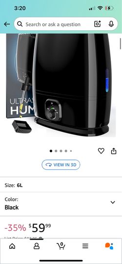 6L Humidifiers for Bedroom, Quiet 50HR Runtime Top Fill Supersized Cool Mist  Large Room Indoor, Whole House  Brand New  Still in box  Only pickup