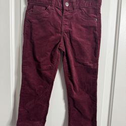 Cat and Jack girls 5T maroon corduroy skinny jeans.