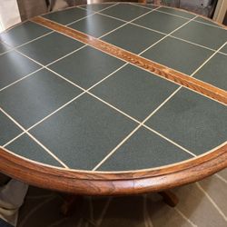 Round Tile-Top Dining Table (no leaf) PRICE REDUCTION!!