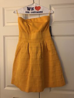 New York & Company Yellow Spring Dress - Size 2