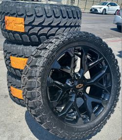 22” Chevy Silverado GMC Sierra Replica Wheels & Tires Off-Road Tahoe Yukon Escalade Suburban Rines Y