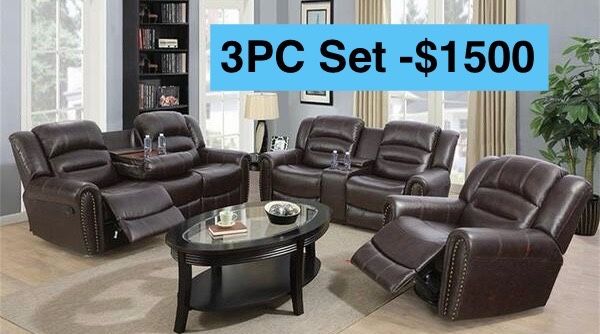 💥FREE DELIVERY💥Brand New 3PC Reclining Sofa Loveseat Chair Set