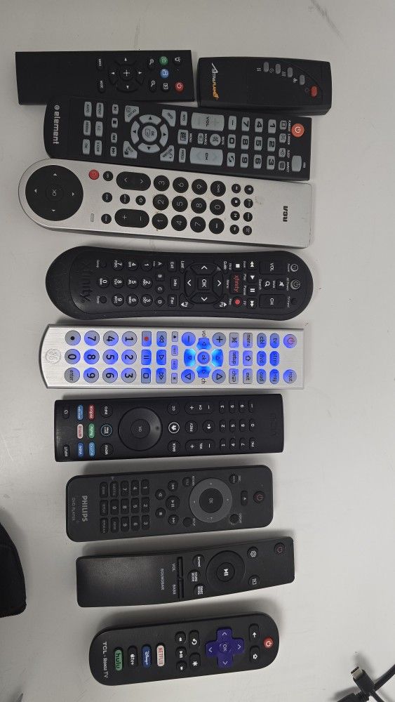 Lot of Remote Controls – RCA, Philips, TCL, Xfinity, Element, GE, Vizio