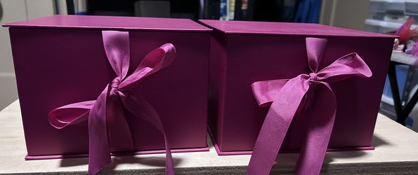 2 Hallmark Pink Large Square Gift Boxes