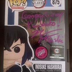 Inosuke Hashibira Flocked Chase Signed With A Quote Not PSA