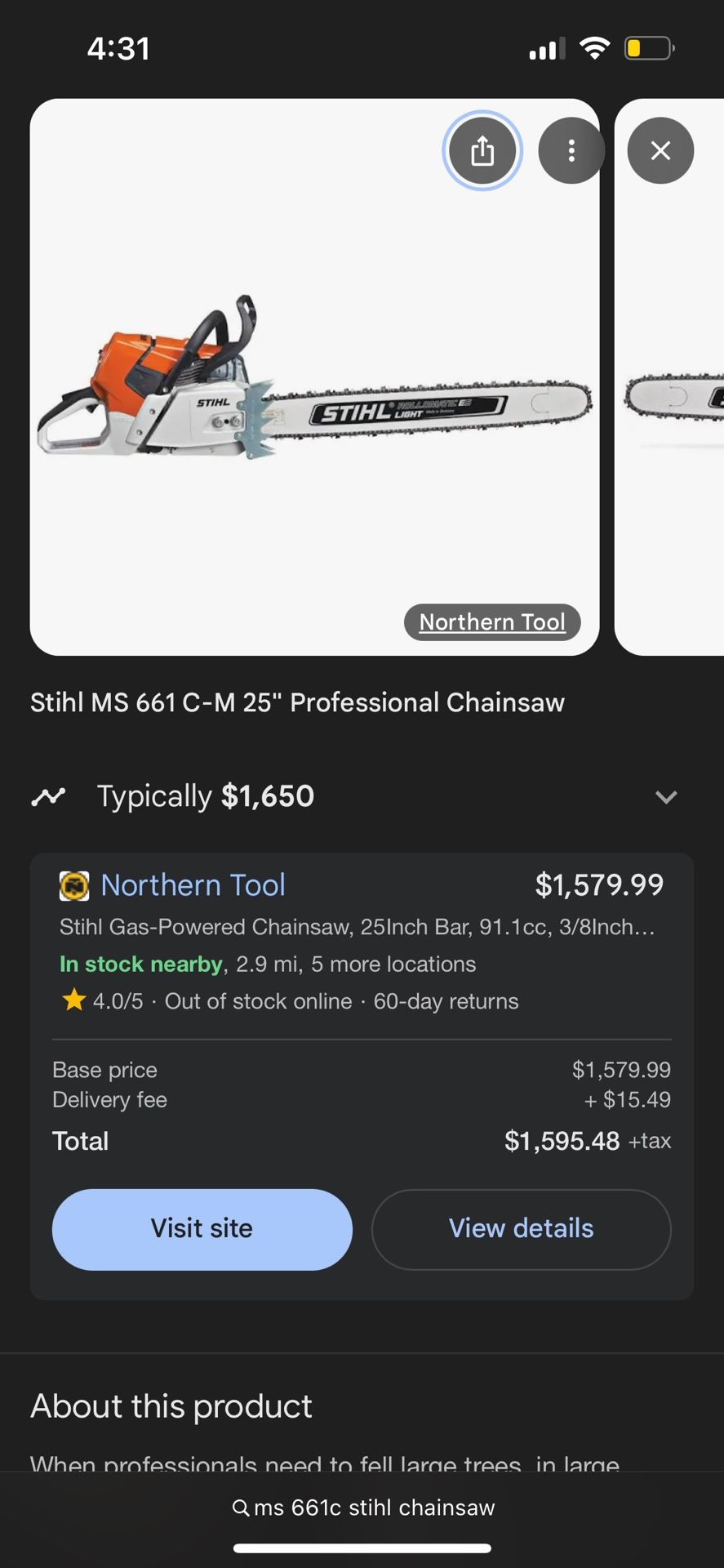 661 Stihl Chainsaw