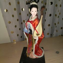 Vintage Doll Geisha Hand Made.12.5" .