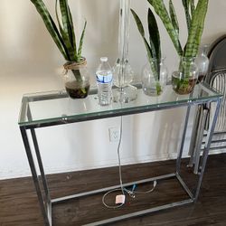 Glass Top Side Hall Table 