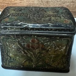 Antique 1842 Popov Brothers hand painted tin tea box