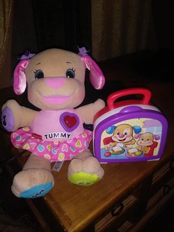 Fisher-Price, tummy lunch box with doll