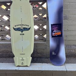 Hyperlite Wakeboard And Yellow Bus Snowboard 