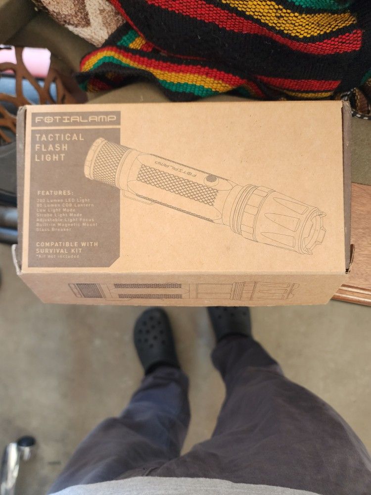 Fotia Lamp Tactical LED Flashlight - 200 High Lumens Tactical Flashlight | Zoomable Camping Flashlight with 3 Light Modes | Chargeable LED Flash Light