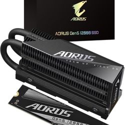 GIGABYTE AORUS Gen5 12000 SSD 2TB PCIe 5.0 NVMe M.2 Internal Solid State Hard Drive with Read Speed Up to 12400MB/s, Write Speed Up to 11800MB/s, AG51