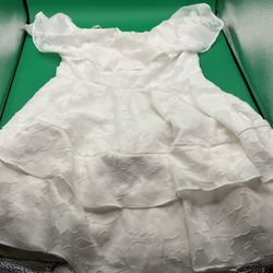 Lulu’s True Lover White Burnout Floral Ruffled Strapless Mini Dress Size Medium 