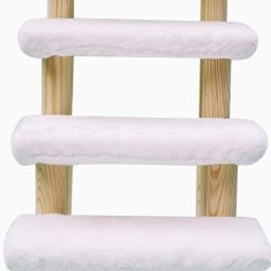 Cowboy Wooden pet Stairs 4-Step pet Ladder For Cat or Dog ( White)