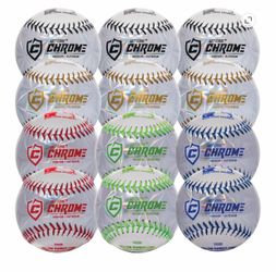 New 12 pack Metallic Chrome T-Ball baseball