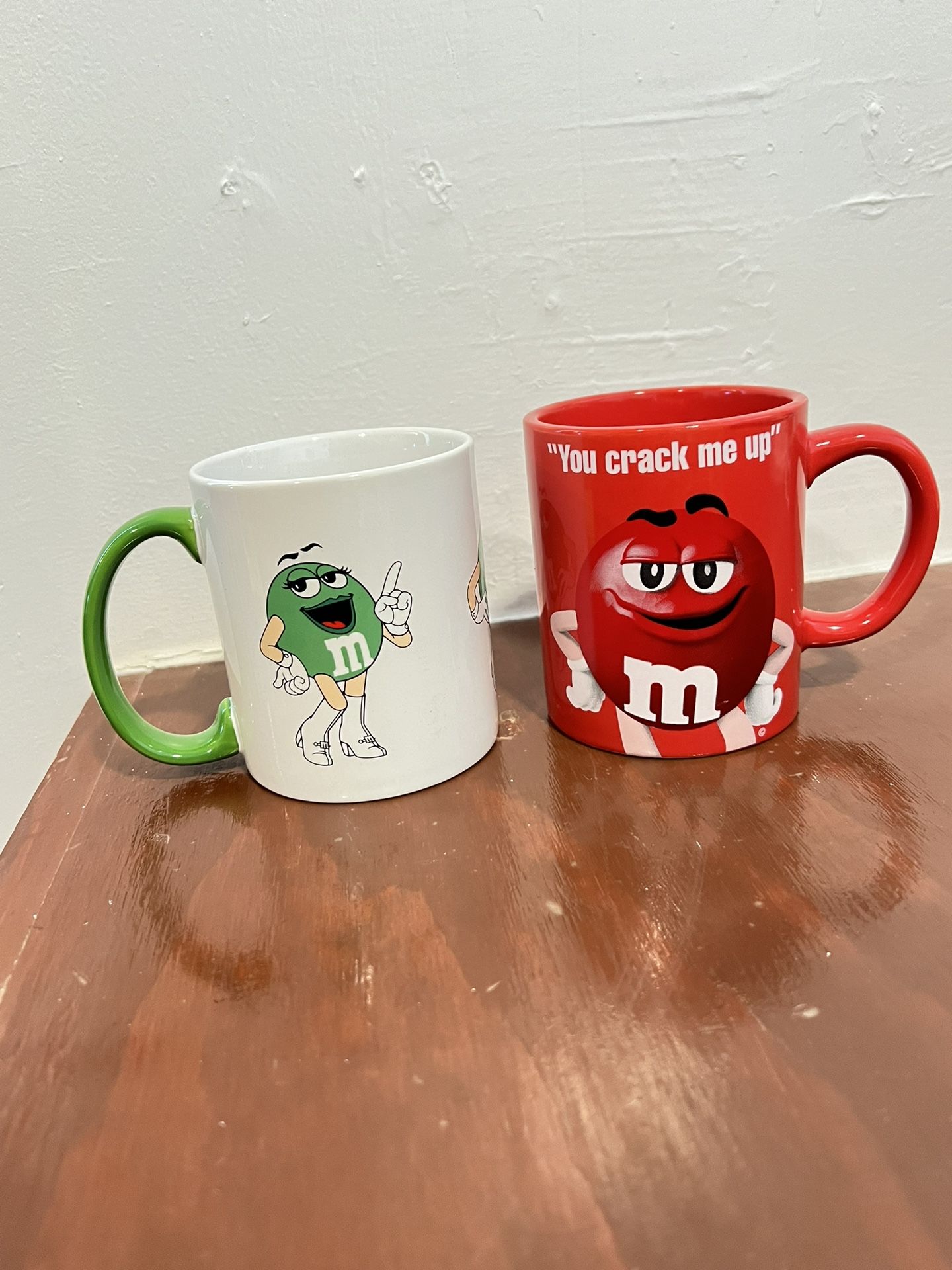M&M Ceramic Coffee Mug Green & Red