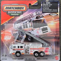 Matchbox Working Rigs Pierce Quantum Aerial Ladder Fire Truck  1:87  diecast