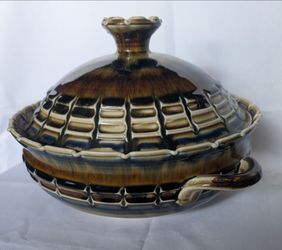 Decorative Kitchen Dish with Lid Ceramic Marbled Dish