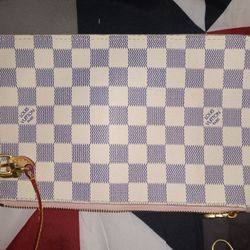 LOUIS VUITTON Neverfull Zippy   Damier Azur White Used