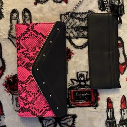 Pink + Black Snake Y2K Wallet Bag