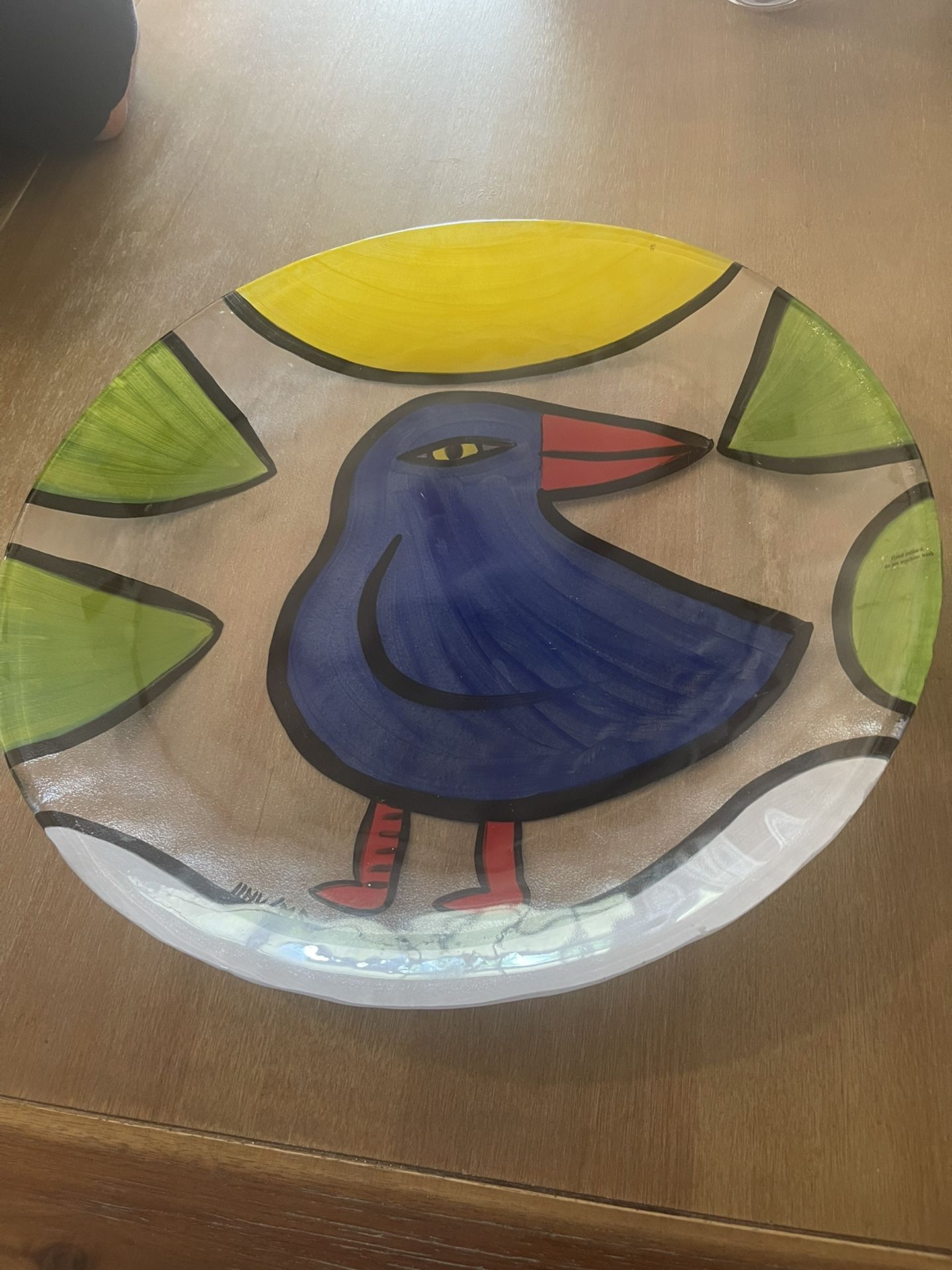 Kosta Boda glass charger by Ulrica Hydman Vallien, large