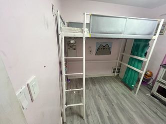 White twin size Loft Bed